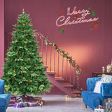 7.5 英尺人造圣诞树，带 LED 灯和松果 7.5 ft Artificial Christmas Tree with LED Lights and Pine Cones