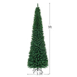 PVC 人造细铅笔圣诞树 - 9 英尺 PVC Artificial Slim Pencil Christmas Tree-9'