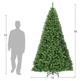 优质人造铰链 PVC 圣诞树，带金属支架，9 英尺 Premium Artificial Hinged PVC Christmas Tree with Metal Stand-9 ft