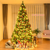 优质人造铰链 PVC 圣诞树，带金属支架，9 英尺 Premium Artificial Hinged PVC Christmas Tree with Metal Stand-9 ft