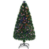 人工预点燃光纤 PVC 圣诞树 - 5 英尺 Artificial  Pre-Lit Fiber Optic PVC Christmas Tree-5 ft