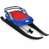 折叠儿童金属雪橇带拉绳雪橇和皮革座椅 Folding Kids' Metal Snow Sled with Pull Rope Snow Slider and Leather Seat