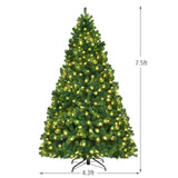 7.5 英尺 PVC 人造圣诞树，带 LED 灯 - 7.5 英尺 7.5 Feet PVC Artificial Christmas Tree with LED Lights-7.5 ft