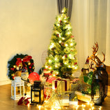 3'/4'/5' LED 圣诞入口树带红色浆果松果 - 3' 3'/4'/5' LED Christmas Entrance Tree w/ Red Berries Pine Cones-3'