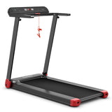 折叠电动紧凑型步行跑步机带APP控制音箱-红色 Folding Electric Compact Walking Treadmill with APP Control Speaker-Red