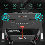 折叠电动紧凑型步行跑步机带APP控制音箱-红色 Folding Electric Compact Walking Treadmill with APP Control Speaker-Red