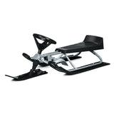 儿童雪橇带方向盘双刹车拉绳-黑色 Kids Snow Sled with Steering Wheel and Double Brakes Pull Rope-Black