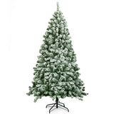 6 英尺雪绒人造圣诞树，铰接有 928 个尖端 6 Feet Snow Flocked Artificial Christmas Tree Hinged with 928 Tips