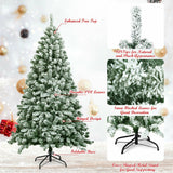 6 英尺雪绒人造圣诞树，铰接有 928 个尖端 6 Feet Snow Flocked Artificial Christmas Tree Hinged with 928 Tips