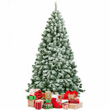 6 英尺雪绒人造圣诞树，铰接有 928 个尖端 6 Feet Snow Flocked Artificial Christmas Tree Hinged with 928 Tips