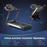 4.75 马力跑步机带 APP 和自动倾斜家用和公寓-黑色 4.75 HP Treadmill with APP and Auto Incline for Home and Apartment-Black