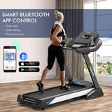 4.75 马力跑步机带 APP 和自动倾斜家用和公寓-黑色 4.75 HP Treadmill with APP and Auto Incline for Home and Apartment-Black