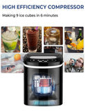 迷你便携式紧凑型电动制冰机-黑色 Mini Portable Compact Electric Ice Maker Machine-Black