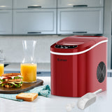 迷你便携式紧凑型电动制冰机-红色 Mini Portable Compact Electric Ice Maker Machine-Red