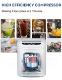 迷你便携式紧凑型电动制冰机-白色 Mini Portable Compact Electric Ice Maker Machine-White