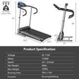 带液晶显示屏和心率传感器的电动折叠跑步机 Electric Foldable Treadmill with LCD Display and Heart Rate Sensor