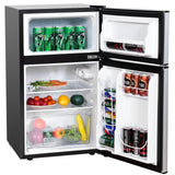 3.2 立方英尺紧凑型不锈钢冰箱-灰色 3.2 cu ft. Compact Stainless Steel Refrigerator-Gray