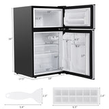 3.2 立方英尺紧凑型不锈钢冰箱-灰色 3.2 cu ft. Compact Stainless Steel Refrigerator-Gray