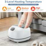 蒸汽足部水疗按摩器，带 3 级加热级别和定时器 - 白色 Steam Foot Spa Massager With 3 Heating Levels and Timers-White