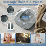 蒸汽足部水疗按摩器，带 3 级加热级别和定时器 - 白色 Steam Foot Spa Massager With 3 Heating Levels and Timers-White