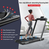 双屏二合一电动折叠跑步机-黑色 2-in-1 Electric Motorized Folding Treadmill with Dual Display-Black