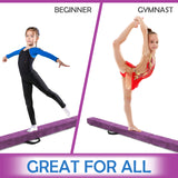 7 英尺折叠便携式地板平衡木带手柄体操运动员-紫色 7 Feet Folding Portable Floor Balance Beam with Handles for Gymnasts-Purple