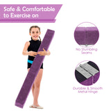 7 英尺折叠便携式地板平衡木带手柄体操运动员-紫色 7 Feet Folding Portable Floor Balance Beam with Handles for Gymnasts-Purple