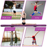 7 英尺折叠便携式地板平衡木带手柄体操运动员-紫色 7 Feet Folding Portable Floor Balance Beam with Handles for Gymnasts-Purple