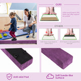 7 英尺折叠便携式地板平衡木带手柄体操运动员-紫色 7 Feet Folding Portable Floor Balance Beam with Handles for Gymnasts-Purple