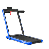 双显示屏二合一电动健康健身折叠跑步机-蓝色 2-in-1 Electric Motorized Health and Fitness Folding Treadmill with Dual Display-Blue