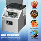 48 磅不锈钢自洁式制冰机，带 LCD 显示屏 48 lbs Stainless Self-Clean Ice Maker with LCD Display