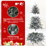 7 英尺植绒圣诞树，带 8 种照明模式和多色 LED 灯 - 7 英尺 7 Feet Flocked Christmas Tree with 8 Lighting Modes and Multi-Color LED Lights-7 ft