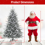 7 英尺植绒圣诞树，带 8 种照明模式和多色 LED 灯 - 7 英尺 7 Feet Flocked Christmas Tree with 8 Lighting Modes and Multi-Color LED Lights-7 ft