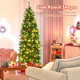 6.5 英尺预亮铰链铅笔圣诞树 6.5 Feet Pre-lit Hinged Pencil Christmas Tree