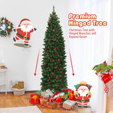 6.5 英尺预亮铰链铅笔圣诞树 6.5 Feet Pre-lit Hinged Pencil Christmas Tree