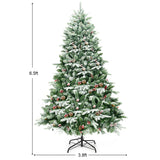 6.5 英尺预亮雪植铰链人造圣诞树 6.5 Feet Pre-lit Snow Flocked Hinged Artificial Christmas Tree