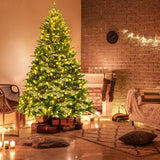 6.5 英尺预亮雪植铰链人造圣诞树 6.5 Feet Pre-lit Snow Flocked Hinged Artificial Christmas Tree