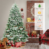 6.5 英尺预亮雪植铰链人造圣诞树 6.5 Feet Pre-lit Snow Flocked Hinged Artificial Christmas Tree