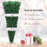 7 英尺无灯倒置人造圣诞树 7 Feet Unlit Upside Down Artificial Christmas Tree