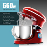 6.3 夸脱倾斜头食品立式搅拌机 6 速 660W-红色 6.3 Quart Tilt-Head Food Stand Mixer 6 Speed 660W-Red