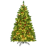 4.5 英尺预亮铰链圣诞树，带 300 个 LED 灯 4.5 Feet Pre-lit Hinged Christmas Tree with 300 LED Lights