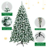 6 英尺预亮优质雪绒铰链人造圣诞树 6 Feet Pre-Lit Premium Snow Flocked Hinged Artificial Christmas Tree