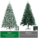 6 英尺预亮优质雪绒铰链人造圣诞树 6 Feet Pre-Lit Premium Snow Flocked Hinged Artificial Christmas Tree