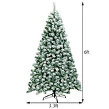 6 英尺预亮优质雪绒铰链人造圣诞树 6 Feet Pre-Lit Premium Snow Flocked Hinged Artificial Christmas Tree