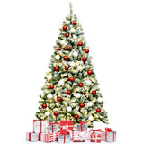 6 英尺预亮优质雪绒铰链人造圣诞树 6 Feet Pre-Lit Premium Snow Flocked Hinged Artificial Christmas Tree