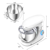 6.3 夸脱倾斜头食品立式搅拌机 6 速 660W-白色 6.3 Quart Tilt-Head Food Stand Mixer 6 Speed 660W-White