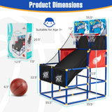 儿童街机篮球游戏套装，带 4 个篮球和打气筒 Kids Arcade Basketball Game Set with 4 Basketballs and Ball Pump