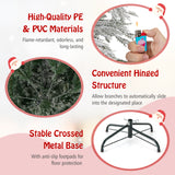 4.5/6/7 英尺预亮雪植绒圣诞树，带暖白色 LED 灯 - 4.5 英尺 4.5/6/7 Feet Pre-Lit Snow Flocked Christmas Tree with Warm White LED Lights-4.5 ft