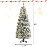 带遥控灯的预亮铰链圣诞树 - 6' Pre-Lit Hinged Christmas Tree with Remote Control Lights-6'