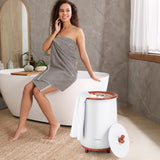 23L大号豪华桶式毛巾架带香盘架-咖啡 23L Large Luxury Bucket-Style Towel Warmer with Fragrant Disc Holder-Coffee